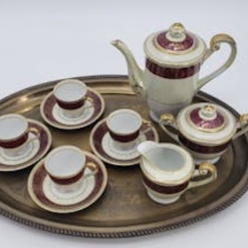 Handcrafted Imports Vintage Japanese Tea Set with Serving Tray
